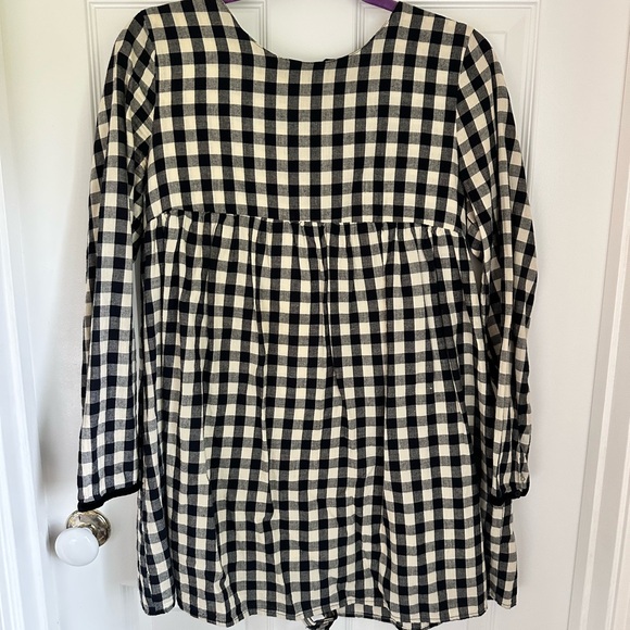 Zara Monochrome Checkered Dress - Picture 1 of 3